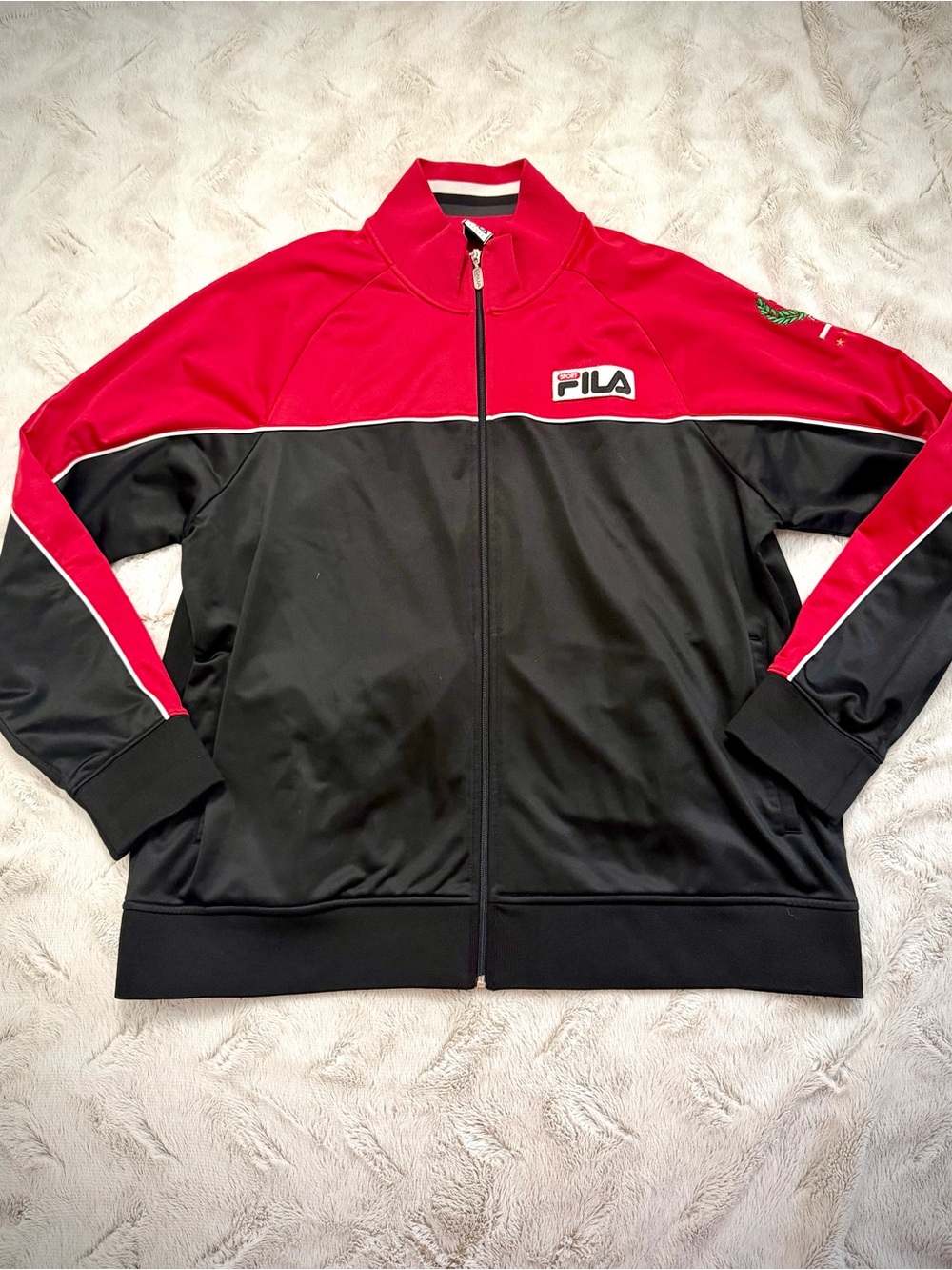 Vintage FILA Men’s Italia Black & Red Track Jacket